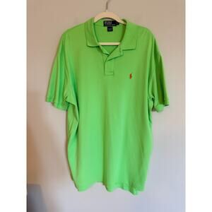 Polo Ralph Lauren Mens Polo Short Sleeve Shirt Size L Green 100% Cotton Logo